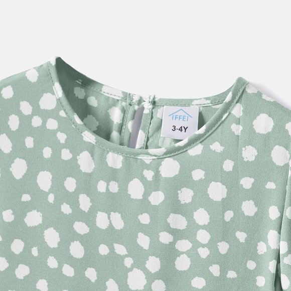 Mommy and Me Dresses Summer Boho Casual Ruffle Puff Sleeve High Waist Midi - Picture 4 of 6